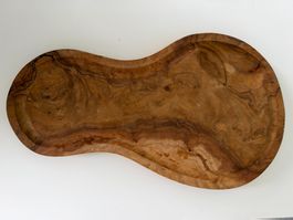 Grand plateau en bois d’olivier - env. 40 cm - forme organiq