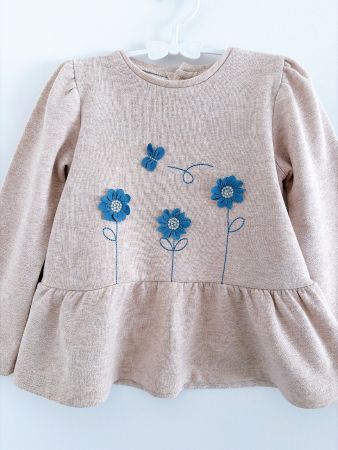 Maglione Mayoral Beige con inserti Fiori e Basca taglia 36 m