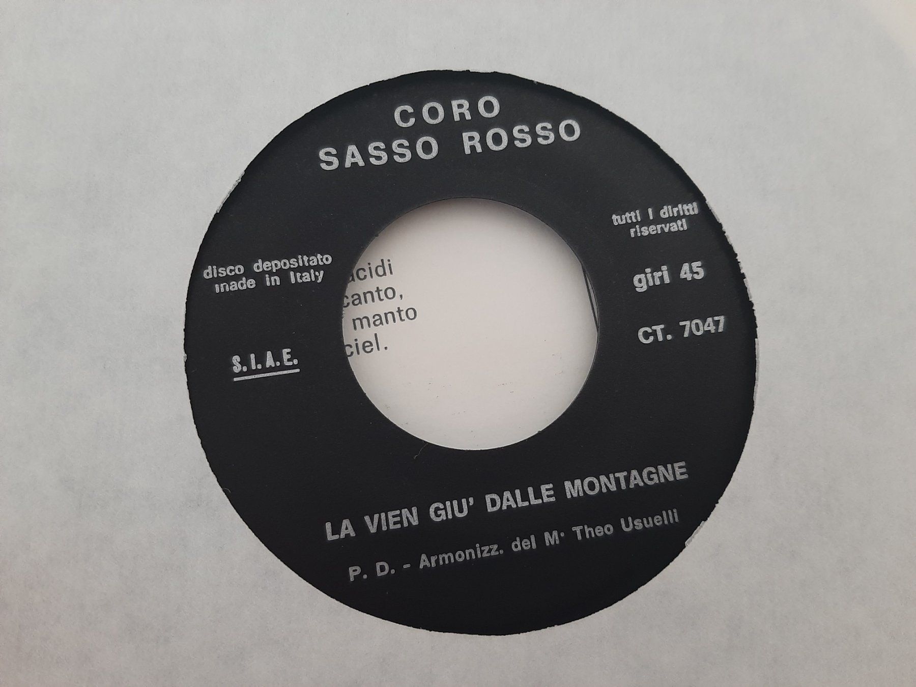 Dischi in vinile: Coro Sasso Rosso val di sole Schallplatte – Usato da Aarburg venduto da NDK 3