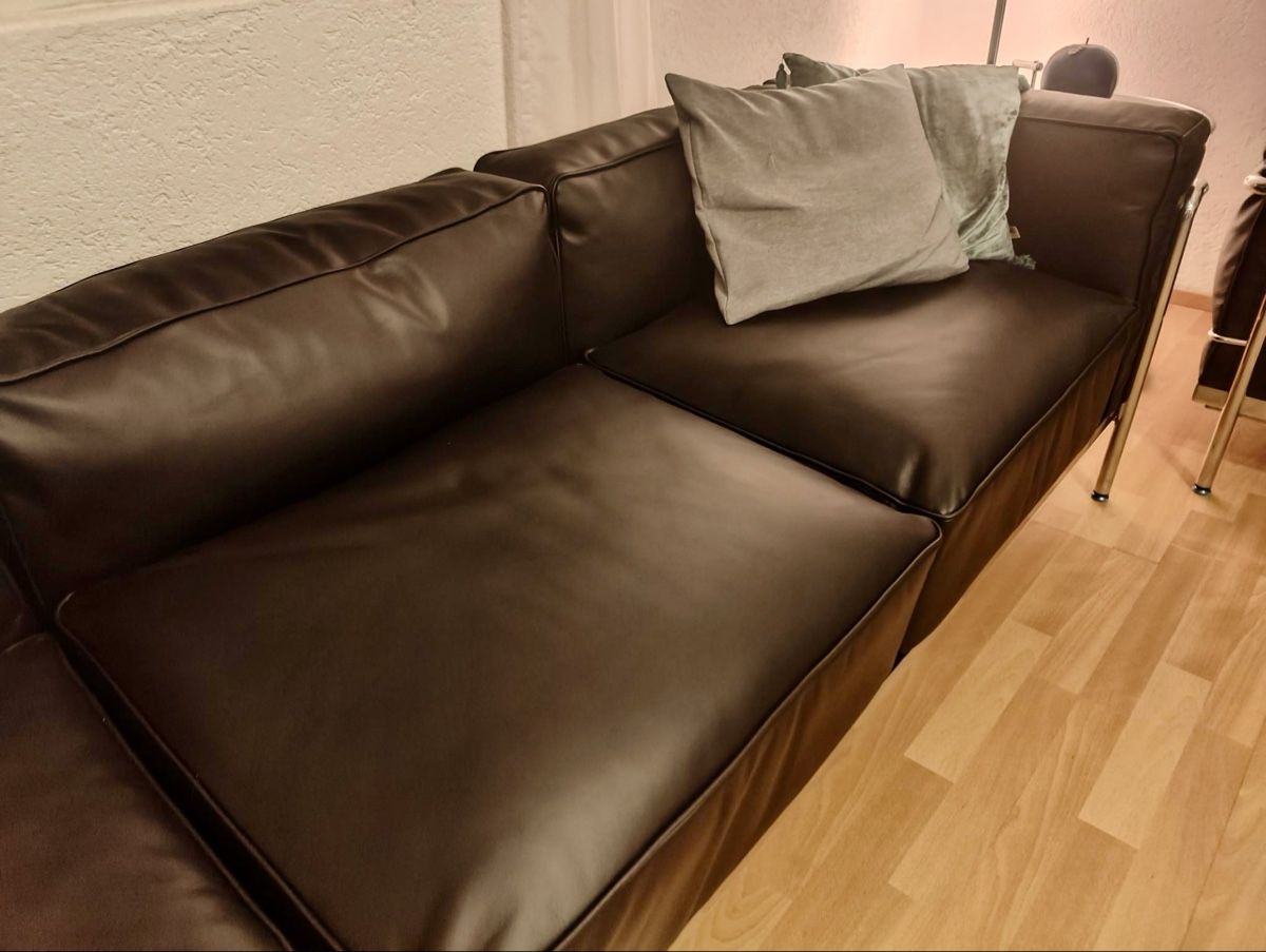 Sofas: Sofa-Kombination aus schwarzem Leder – Neu (gemäss Beschreibung) aus Bettwiesen von wombat90 4