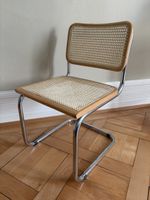Vintage Freischwinger Stuhl mit Wiener Geflecht