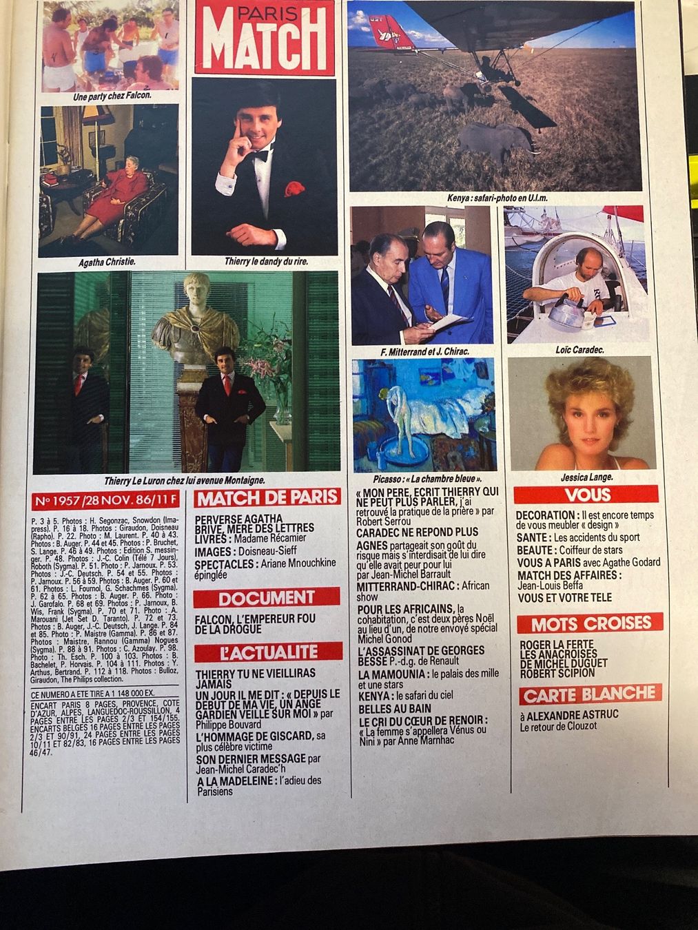 Riviste & Magazine: Paris Match -Thierry Le Luron -1986 – Usato da Le Brassus venduto da cinema13 1