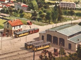 BERNINABAHN: Bahnhof und Depot in POSCHIAVO 1915