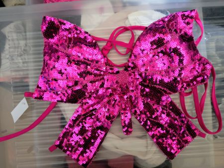 Glitzer-Top Schleife pink, perfekt für den Sommer!