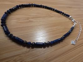 Fusskette Lapislazuli facettiert 23,5cm. - 28cm. / Ø3mm.