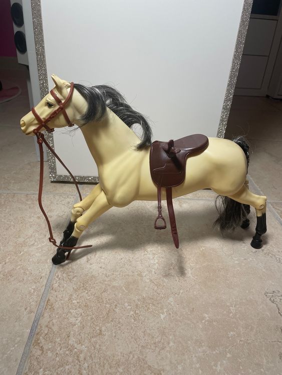 Vintage 1980's Dallas Barbie Doll's Horse with Box and one Brush