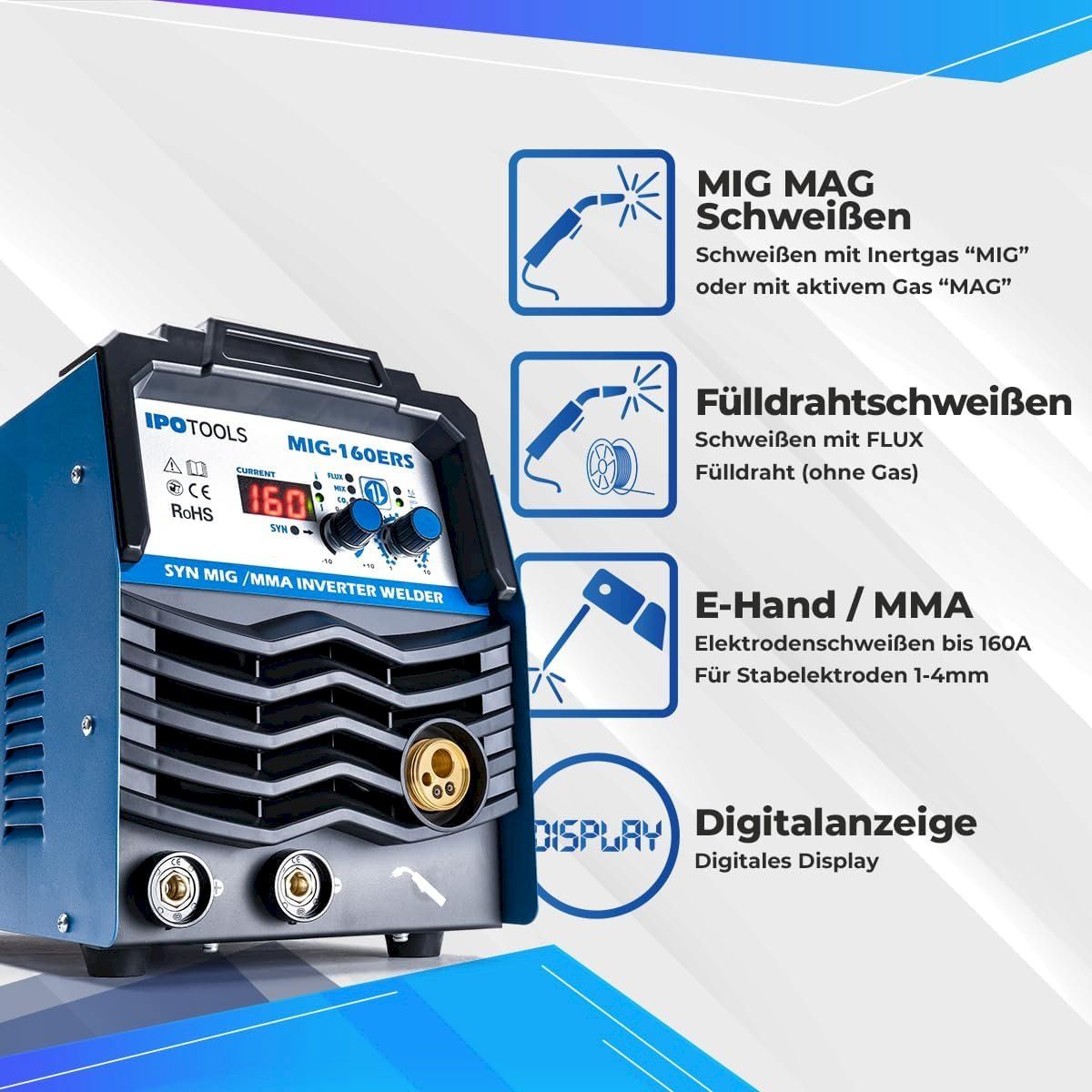 Löten & Schweissen: IPOTOOLS MIG160ERS Inverter Schweißgerät – Neu und originalverpackt aus Bottighofen von zaap 1