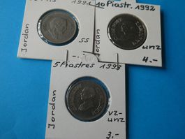 Jordanien 1991/93, 3 alte Münzen