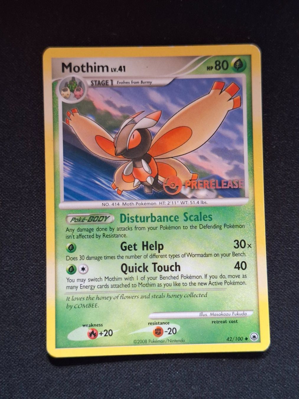Pokémon Sammelbilder & Trading cards: Pokemon Mothim LV.41 Prerelease Stamp 42/100 – Gebraucht aus Gammen von Karbax
