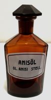 Schöne Flasche Apothekerflasche mit Glas Stopfen braun