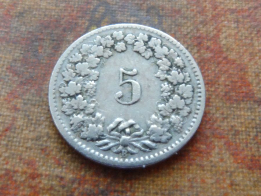 Alle Münzen: 5 Rp. 1908  (A) – Gebraucht aus Romanel-sur-Lausanne von Swift13 1