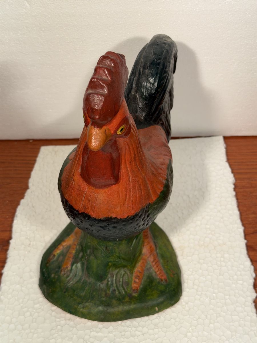 Statuette: Vintage Ceramic Rooster Statue, Rustic Farmhouse Decor – Usato da Lausanne venduto da vas_mbk2 3