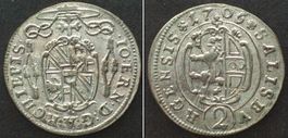 SALZBURG Halbbatzen 1706 JOHANN ERNST v. THUN u. HOHENSTEIN