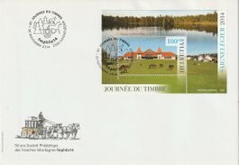 Sonderblock Tag der Briefmarke «Saignelégier» 2014 auf Brief