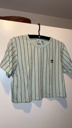 CropTop T-Shirt Adidas grün-grau Grösse 44