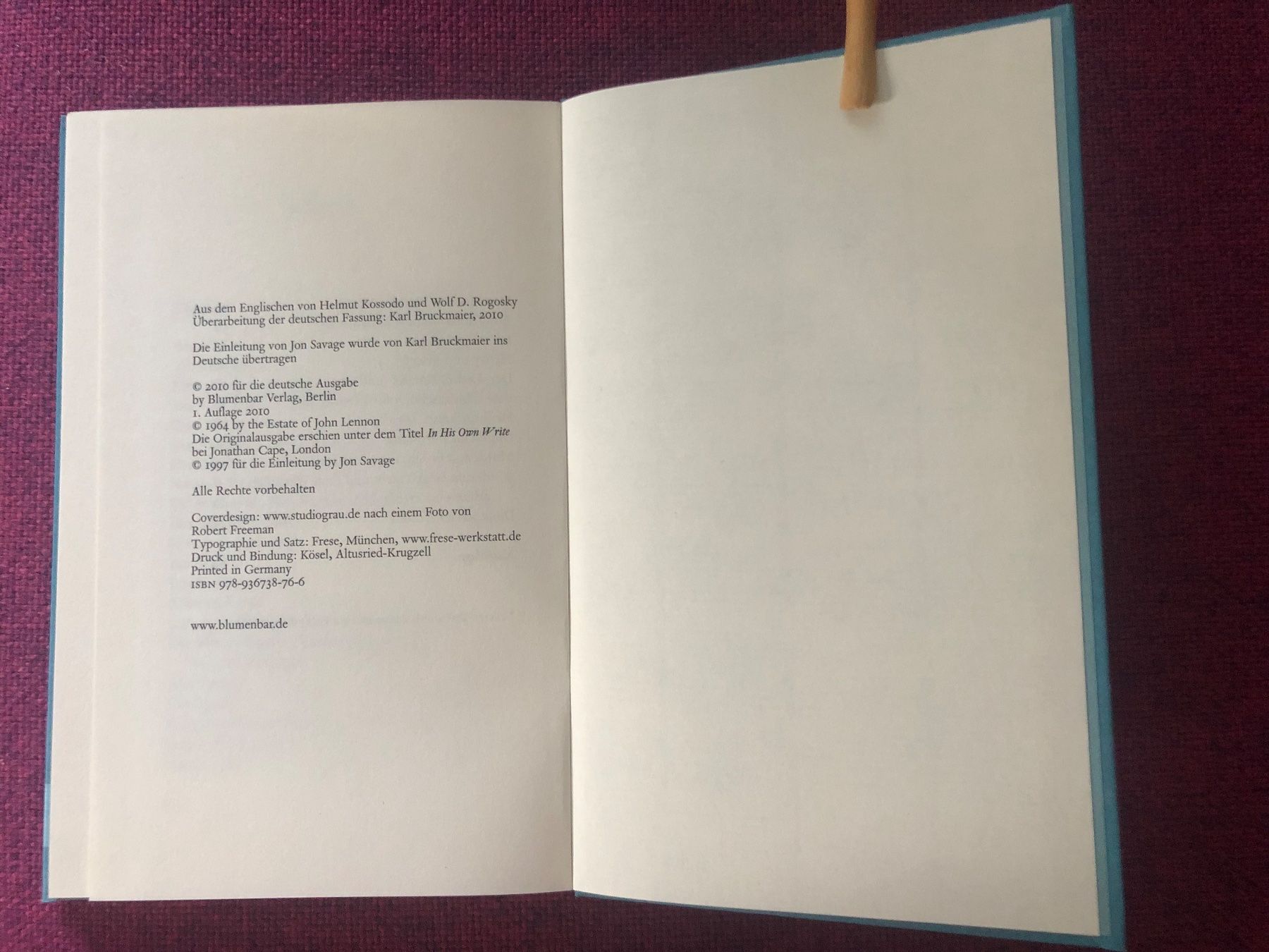 Libri: John Lennon "In seiner eigenen Schreibe" – Nuovo (secondo la descrizione) da Riehen venduto da Indiastrella 3