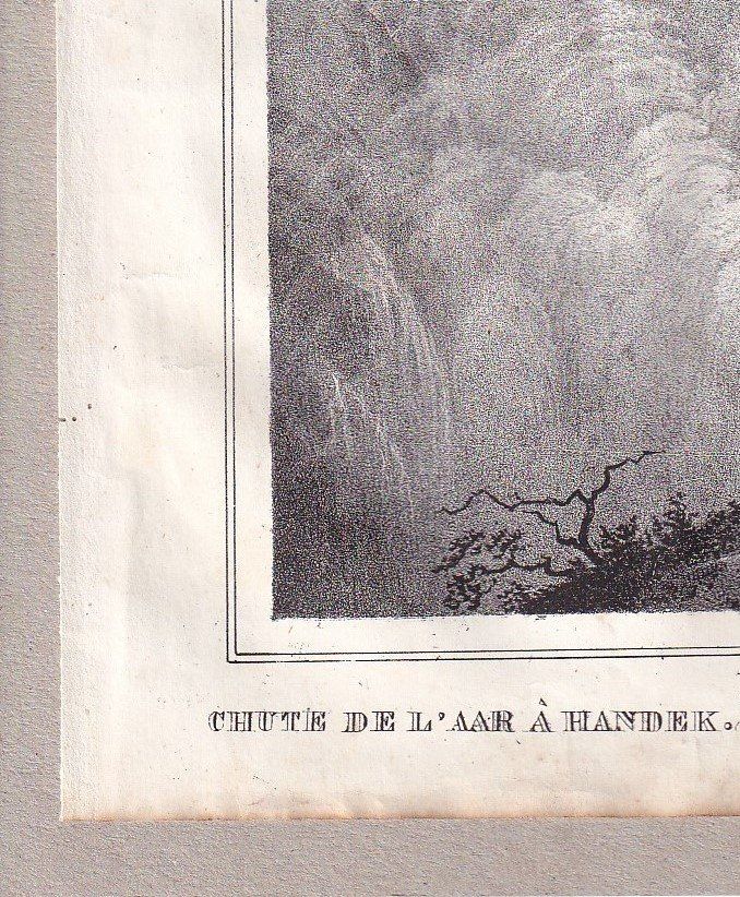 Incisioni: HANDECK WASSERFALL, AARE, LITHOGRAPHIE VON 1836-1845 – Usato da Grüningen venduto da Kartensammler 5
