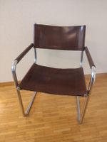 Fauteuil Bauhaus Cuir & Chrome Linea Veam Vintage
