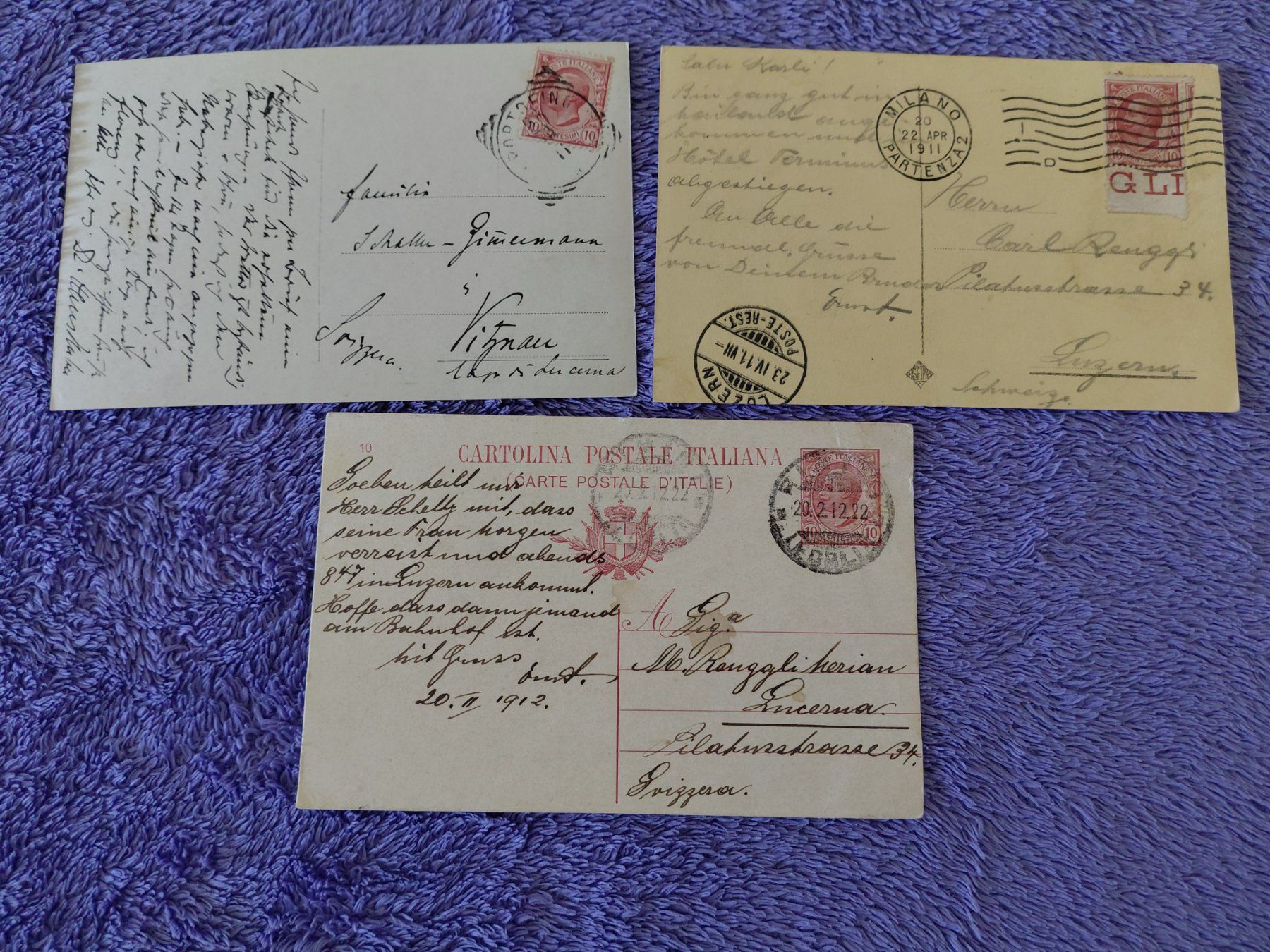 Cartoline postali: 3 Alte AK Italien – Usato da Horw venduto da Onurb008