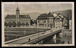 AK Solothurn, Postgebäude, Solothurner Handelsbank und Brück