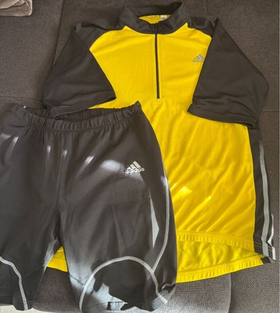 Adidas Radsport Set, Gelb/Schwarz, Grösse XL.