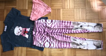 T-Shirt + Leggins + Slip (Hund/Katze) Grösse 116/122 -P 3.40