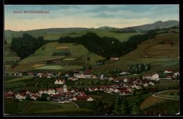 AK Wald-Schönengrund, Ortsansicht mit Feldern