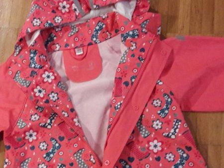 JACKE - REGENJACKE  - 104 - KINDER  - Pink mit Blumen
