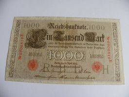 Alte 1000 Mark Reichsbanknote, Berlin 1910, Rarität!