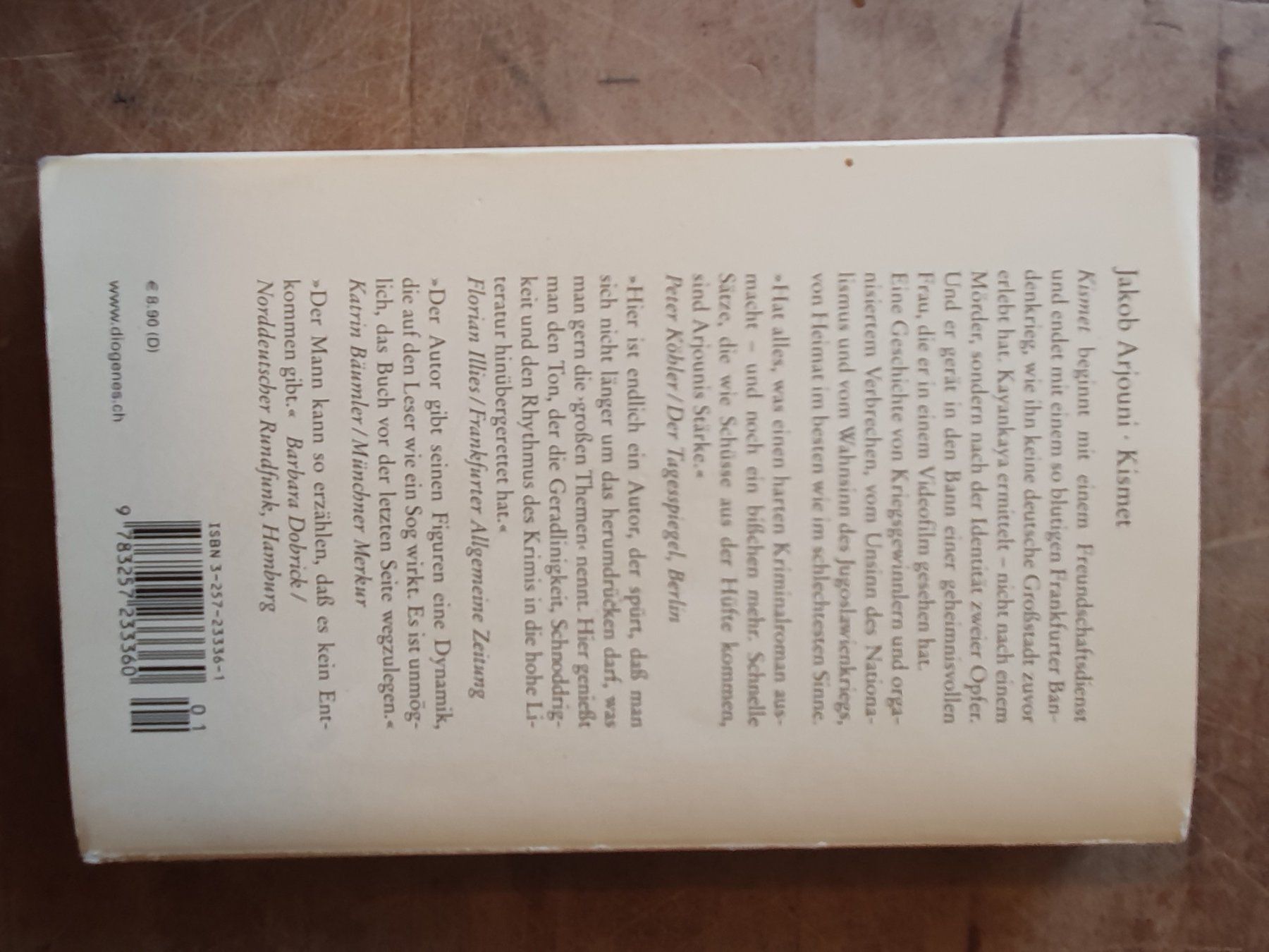 Libri: Kismet Jakob Arjouni Diogenes – Usato da Zürich venduto da loosebone 1