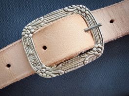 Vintage Ledergürtel – Massiv Sterling Silber