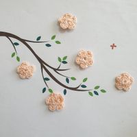 7 Stück Blumen gehäkelt 092 D