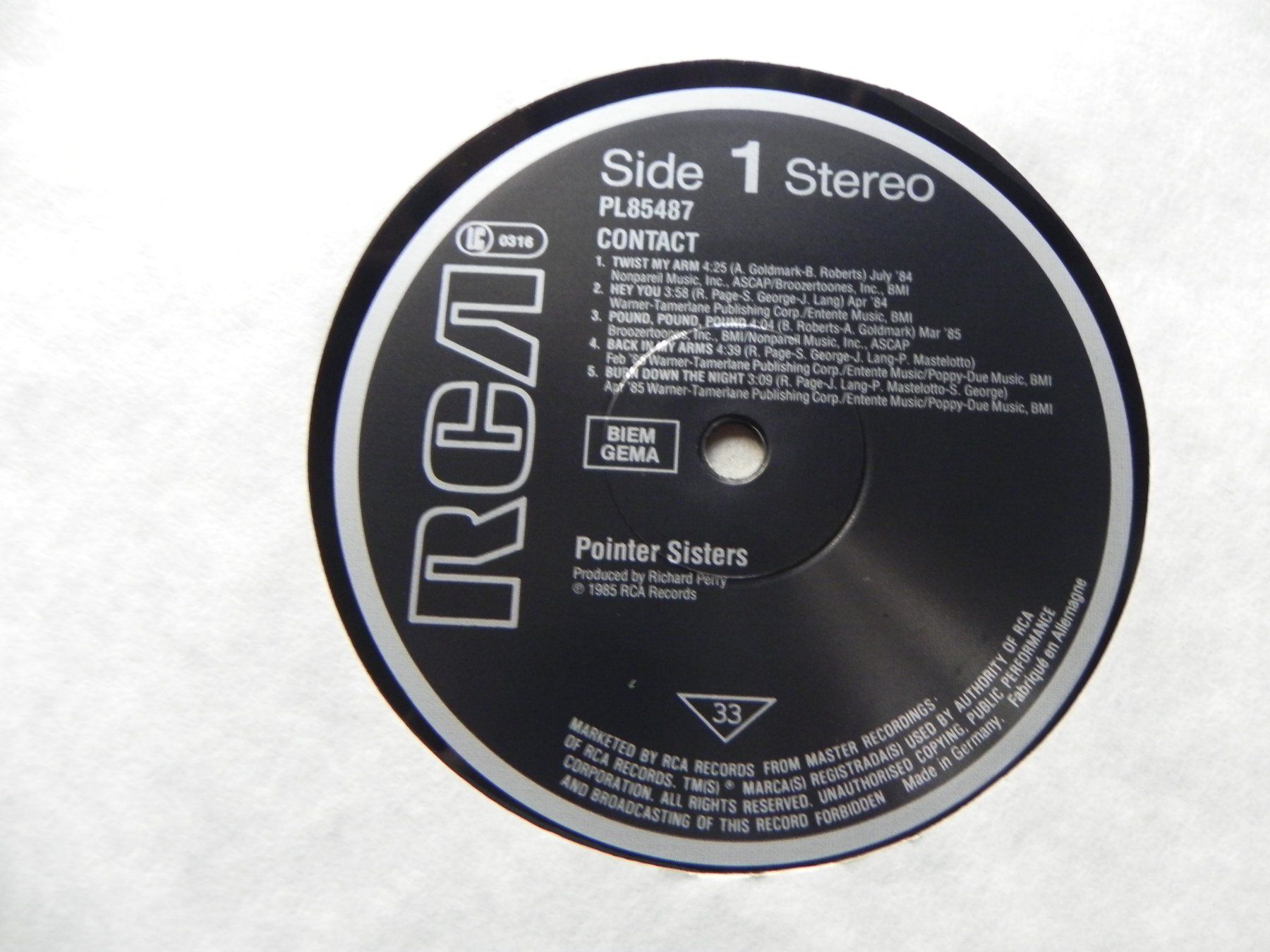 Dischi in vinile: LP & Single USA Soul R&B Disco Pointer Sisters 1985 Contact – Usato da Siebnen venduto da krimsie 3