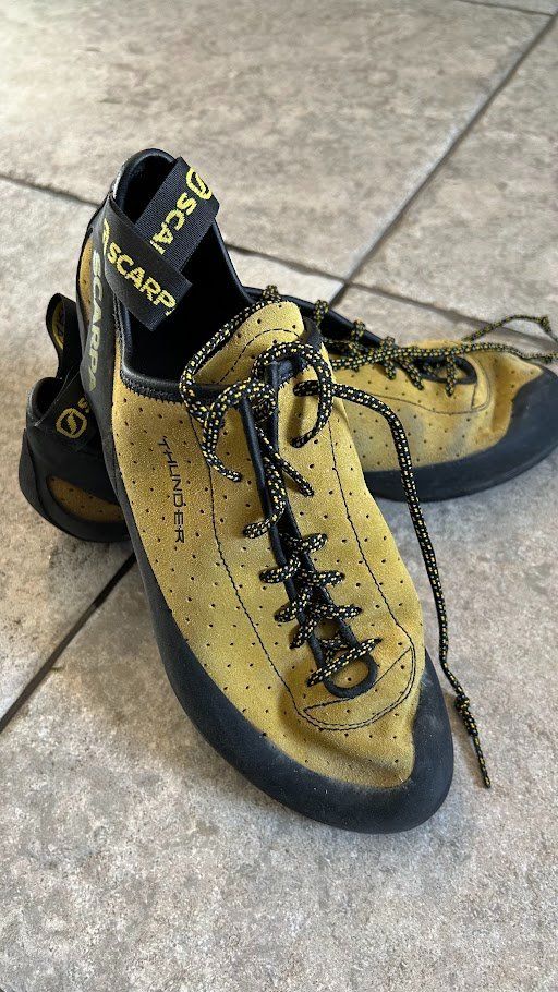 Scarpa Herrenschuhe: Chaussons d'escalade Scarpa Thunder, 43 – Gebraucht aus Fribourg von jimiJ13