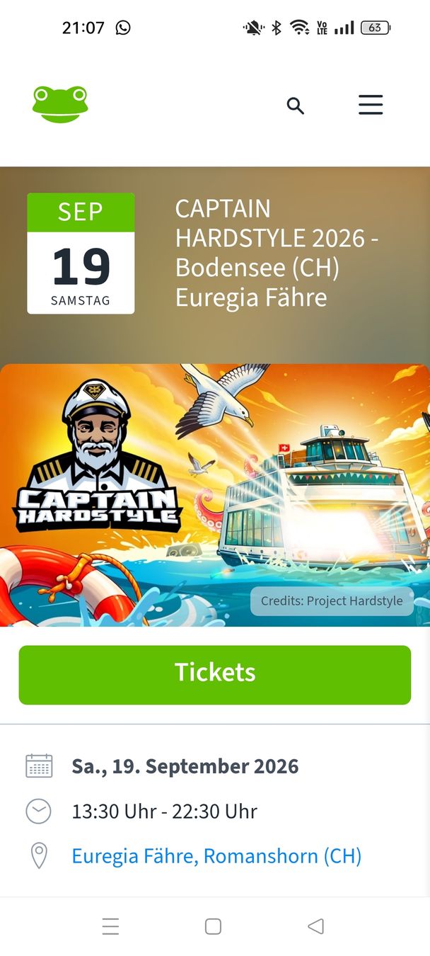 Billets: captain hardstyle 2x – Neuf avec emballage d'origine à Winterthur par Suva_1