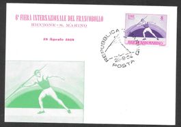 San Marino Maximumkarte Nr. 518 Speerwurf ET 28.8.1954