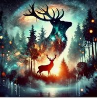 Diamond Painting: Hirsch im Wald 40x40cm