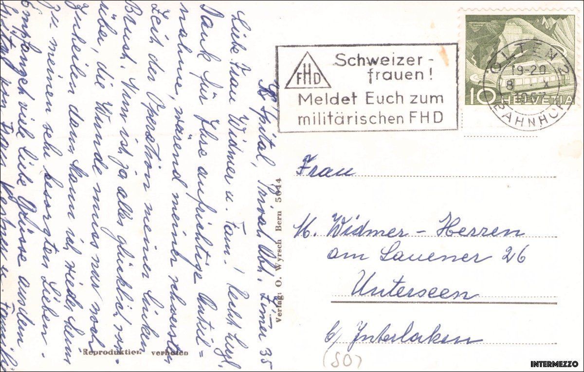 Ansichtskarten: Olten SO // Luftbild Kantonsspital Olten 1957 – Gebraucht aus Basel von intermezzo12 1