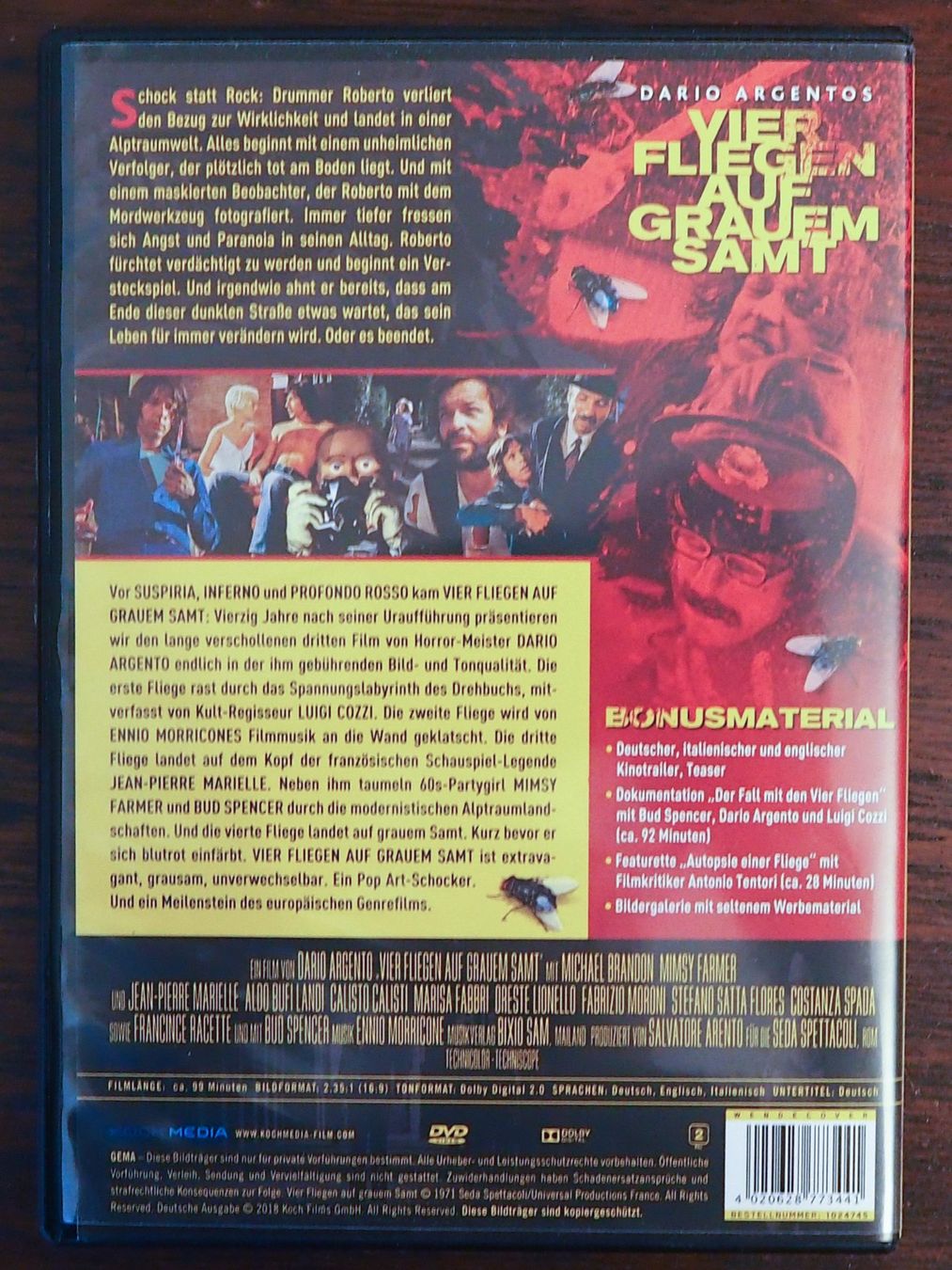 Tutti i DVDs: Vier Fliegen auf grauem Samt - 2 Disc Special Edition – Usato da Chur venduto da big_5zx8 1