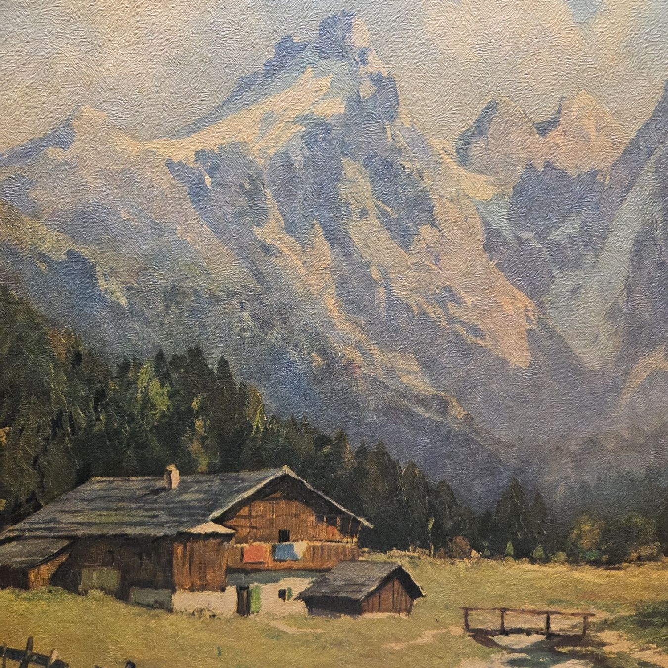 Gemälde: Gemälde - Berglandschaft mit Hütte, Signiert.. – Gebraucht aus Stans von Ducati16 2