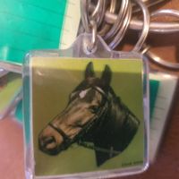 Porte-clés vintage cheval 4x4 cm