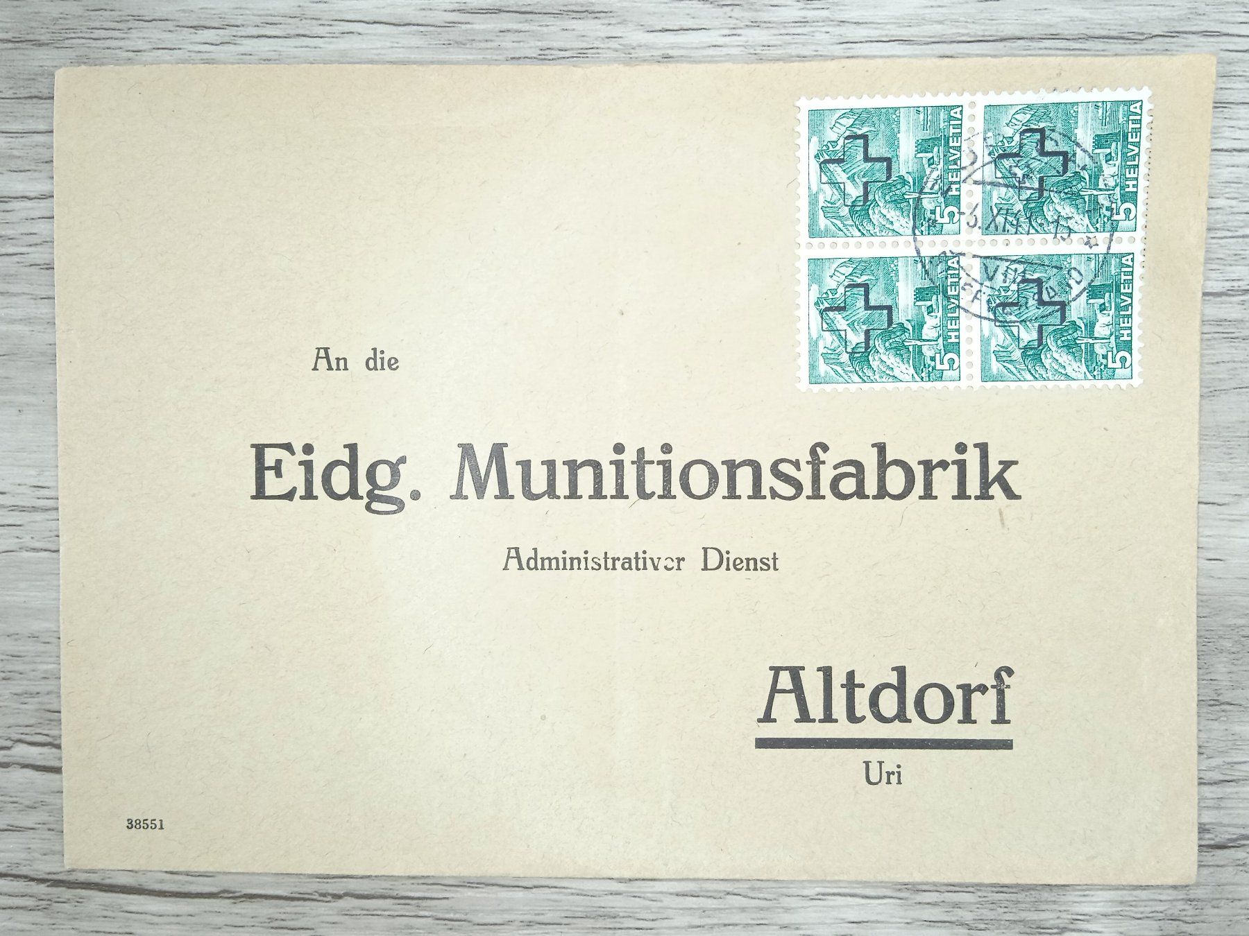 Tutti i francobolli: TR70 Enveloppe + Timbre Suisse 1941 – Usato da Cousset venduto da Patrick_Collections
