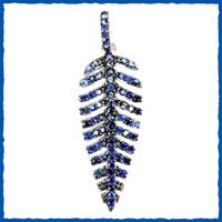 Sapphire, Saphir Blatt Anhänger 925 Silber