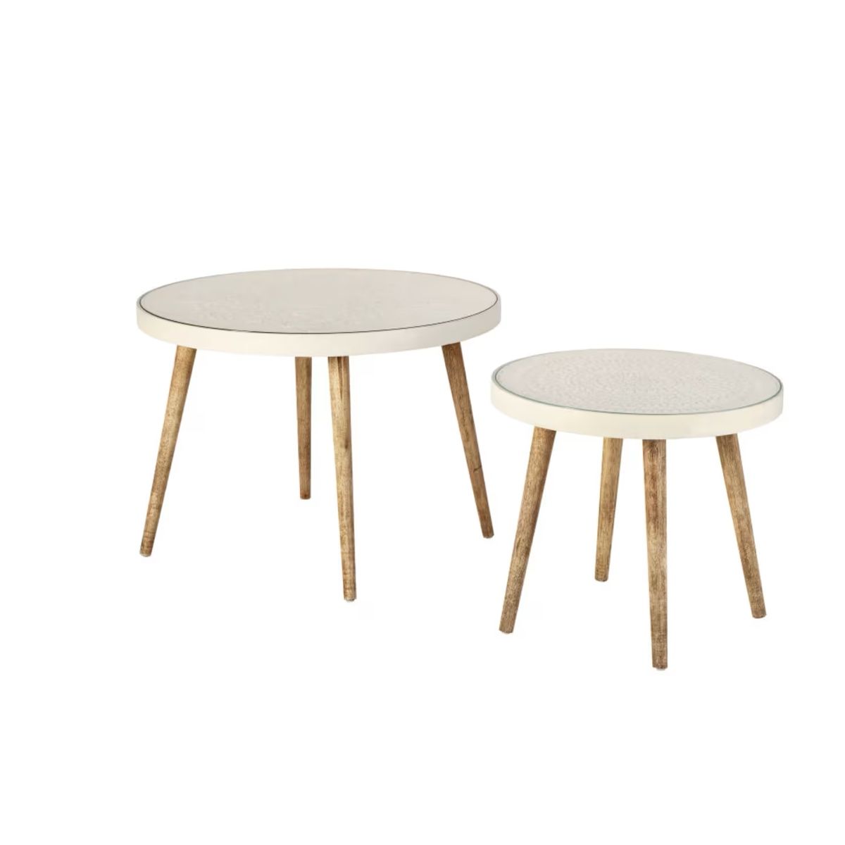 Tavoli: 2 wunderschöne Couchtischchen weiss mit Ornamenten – Nuovo (secondo la descrizione) da Siebnen venduto da tan_sn8j 2