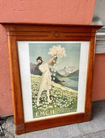 Altes Plakat aus den 30er Jahren hinter Glas mit Holzrahmen