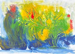 Maria Fischer Walpen, Acryl, Pflanzen, abstrakt expressiv
