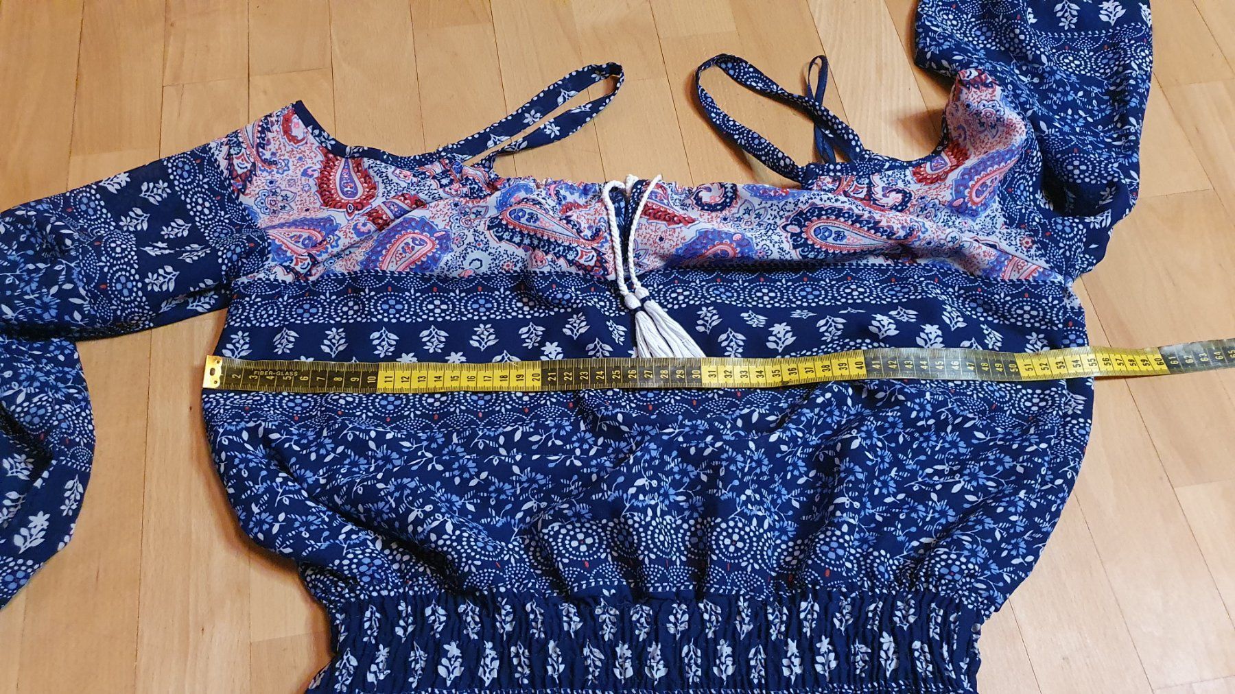Vestiti: Sommerkleid Off Shoulder Boho Gr. L 40 Blau – Usato da Wald ZH venduto da CapLux 7
