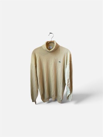 Vintage 90s Rollkragenpullover Lacoste Pastellgelb