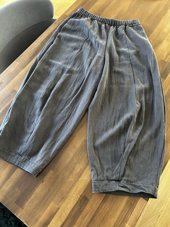 ZARA Barrel Hose Gr. M Anthrazit Gummizug Lyocell 