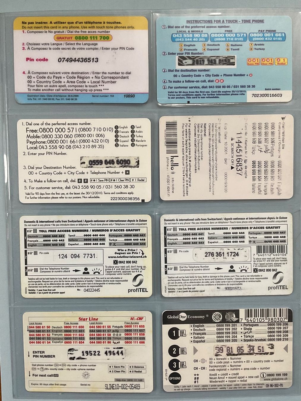 Schede telefoniche: 8 Prepaid Telefonkarten – Usato da Winterthur venduto da Grap75 1